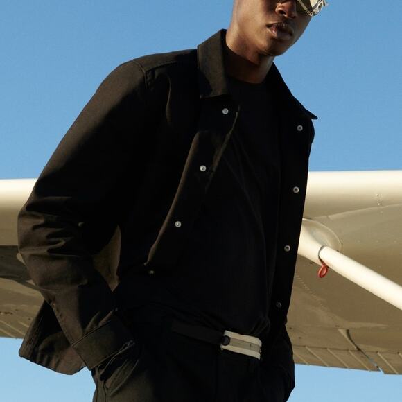 Zara Origins The Arrival Of Spring Denim Snap Chore Coat Lined Jacket Overshirt - Picture 1 of 9